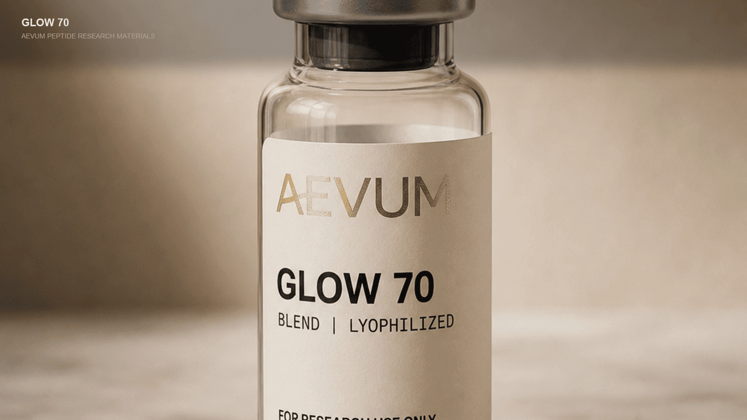 AEVUM V Glow 70 branded research vial