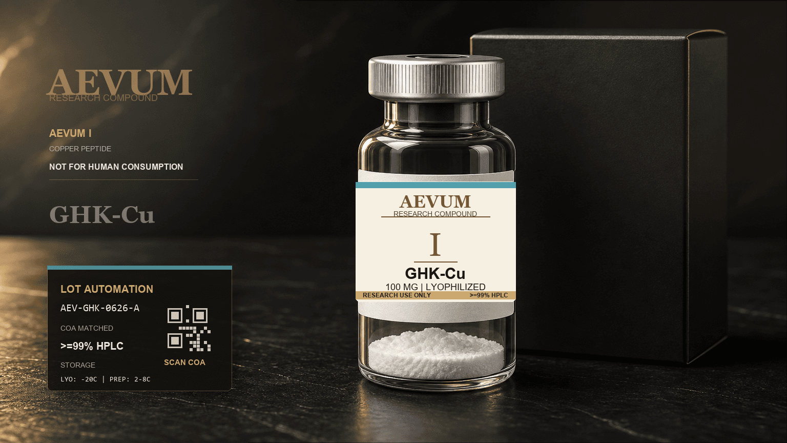 AEVUM I GHK-Cu branded research vial