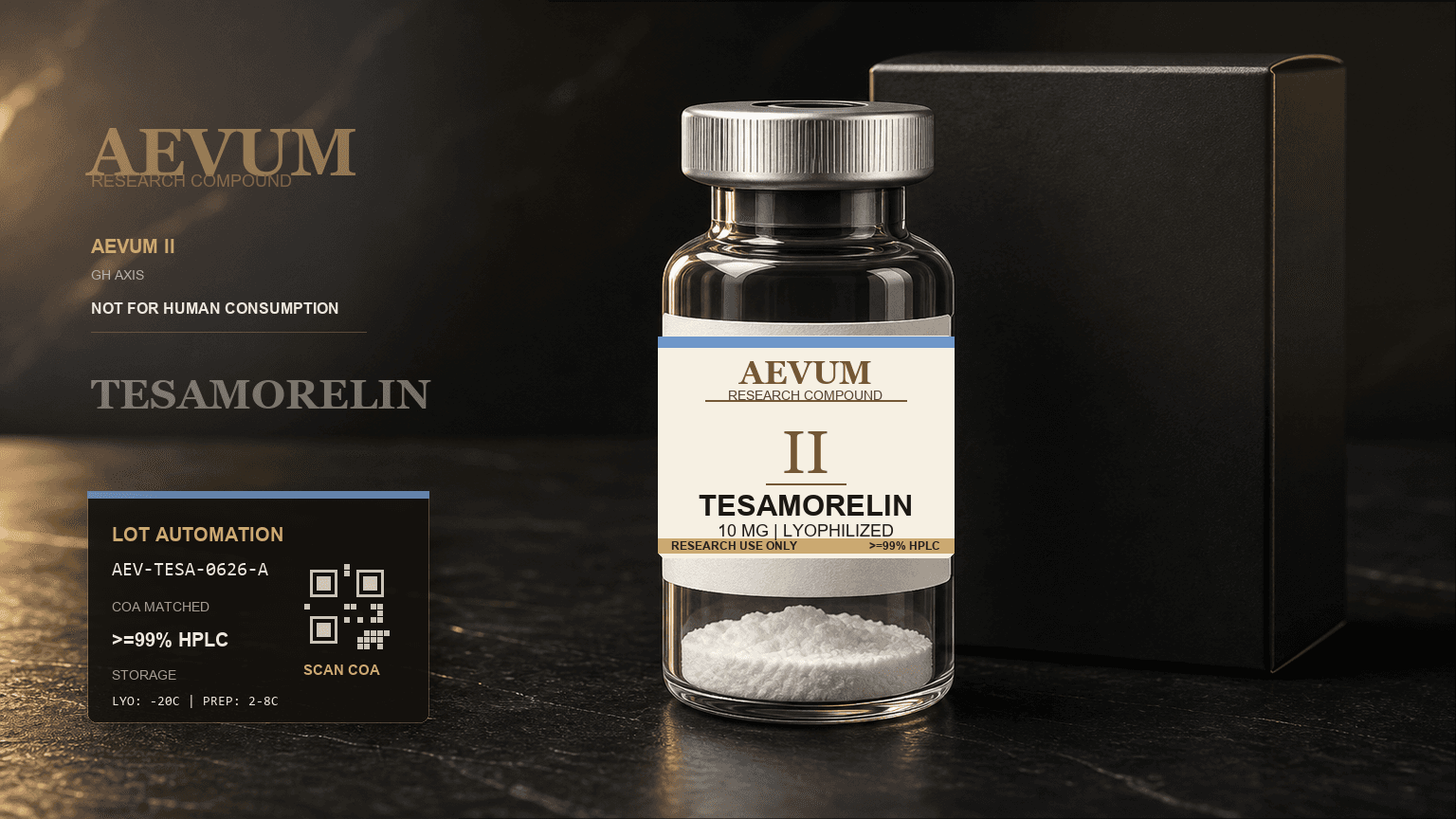 AEVUM II Tesamorelin branded research vial